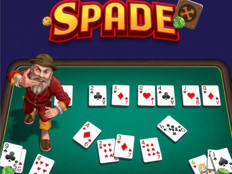 Classic Spades cards arranged in strategic play formation
