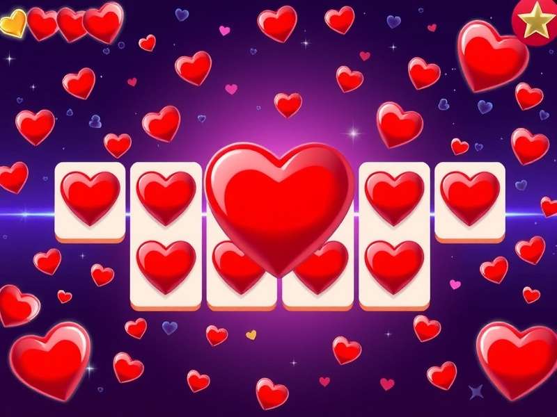 Hearts card game layout with playing cards arranged on a table