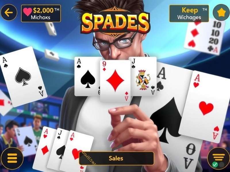Spades card game being played online
