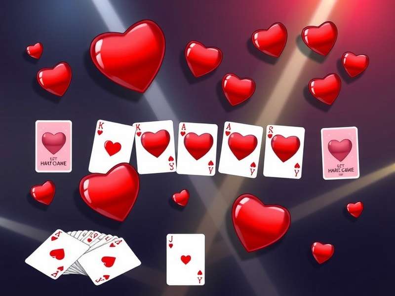 Strategic setup of a Hearts card game with cards fanned out